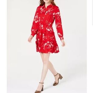 Maison jules red floral dress size M